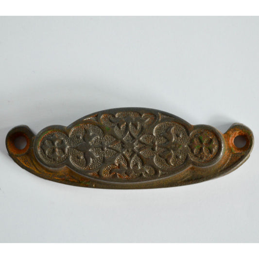 Antique Victorian Cast Iron Bin Pull Eastlake? 4" Drawer Dresser Handle Vintage