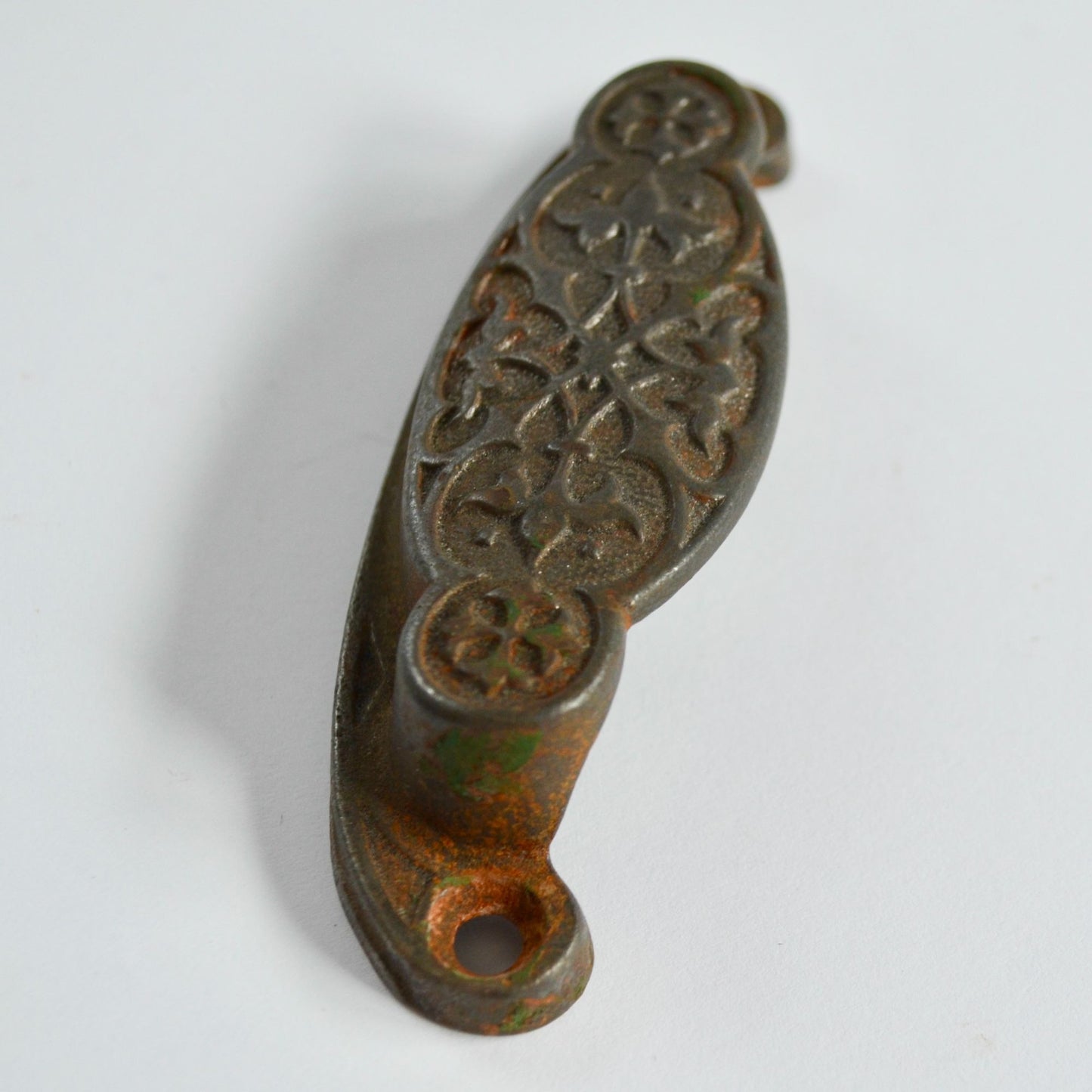 Antique Victorian Cast Iron Bin Pull Eastlake? 4" Drawer Dresser Handle Vintage