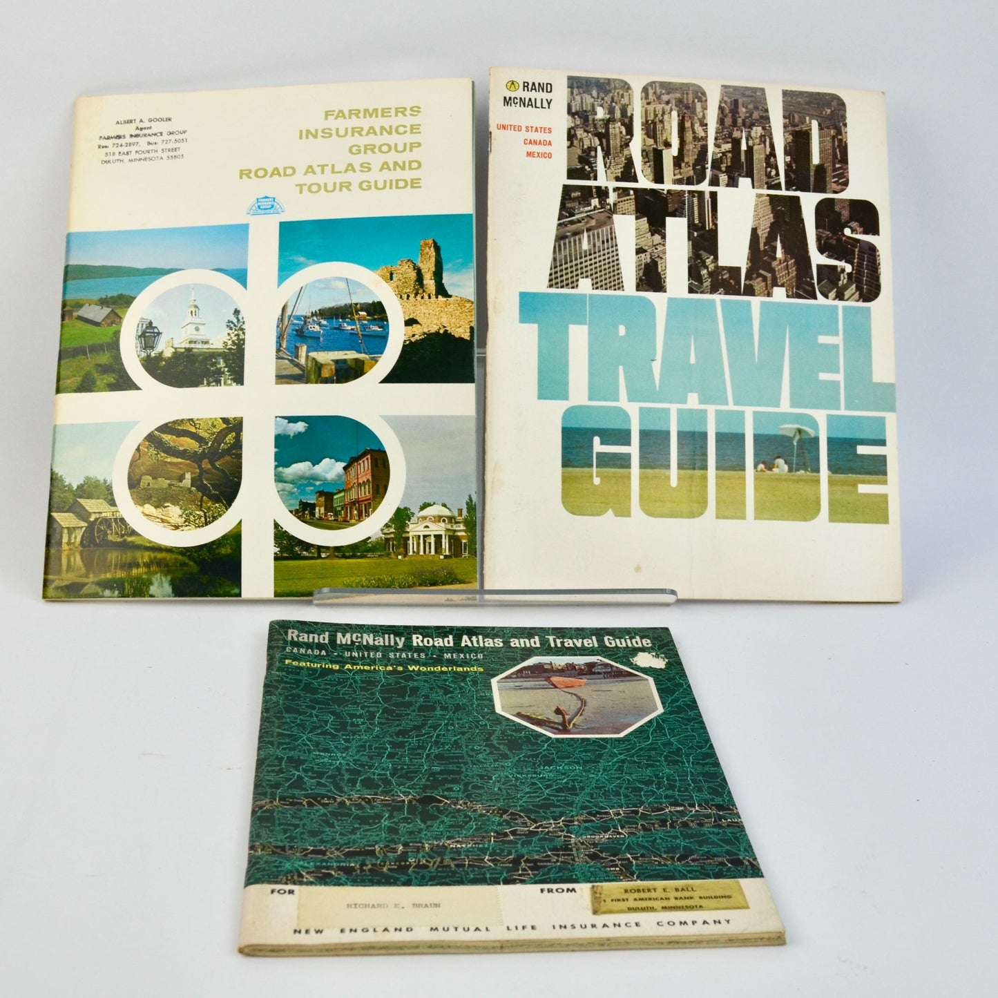 Lot 3 Vintage 1960's -1970's Road Atlases Rand McNally Atlas Map Book 1963 1967