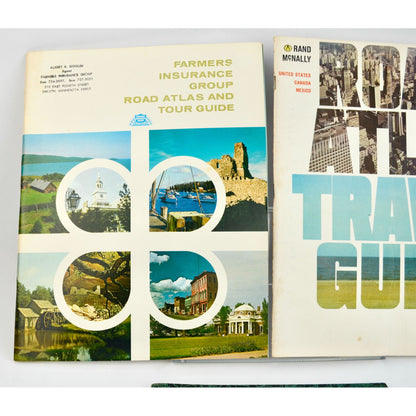 Lot 3 Vintage 1960's -1970's Road Atlases Rand McNally Atlas Map Book 1963 1967