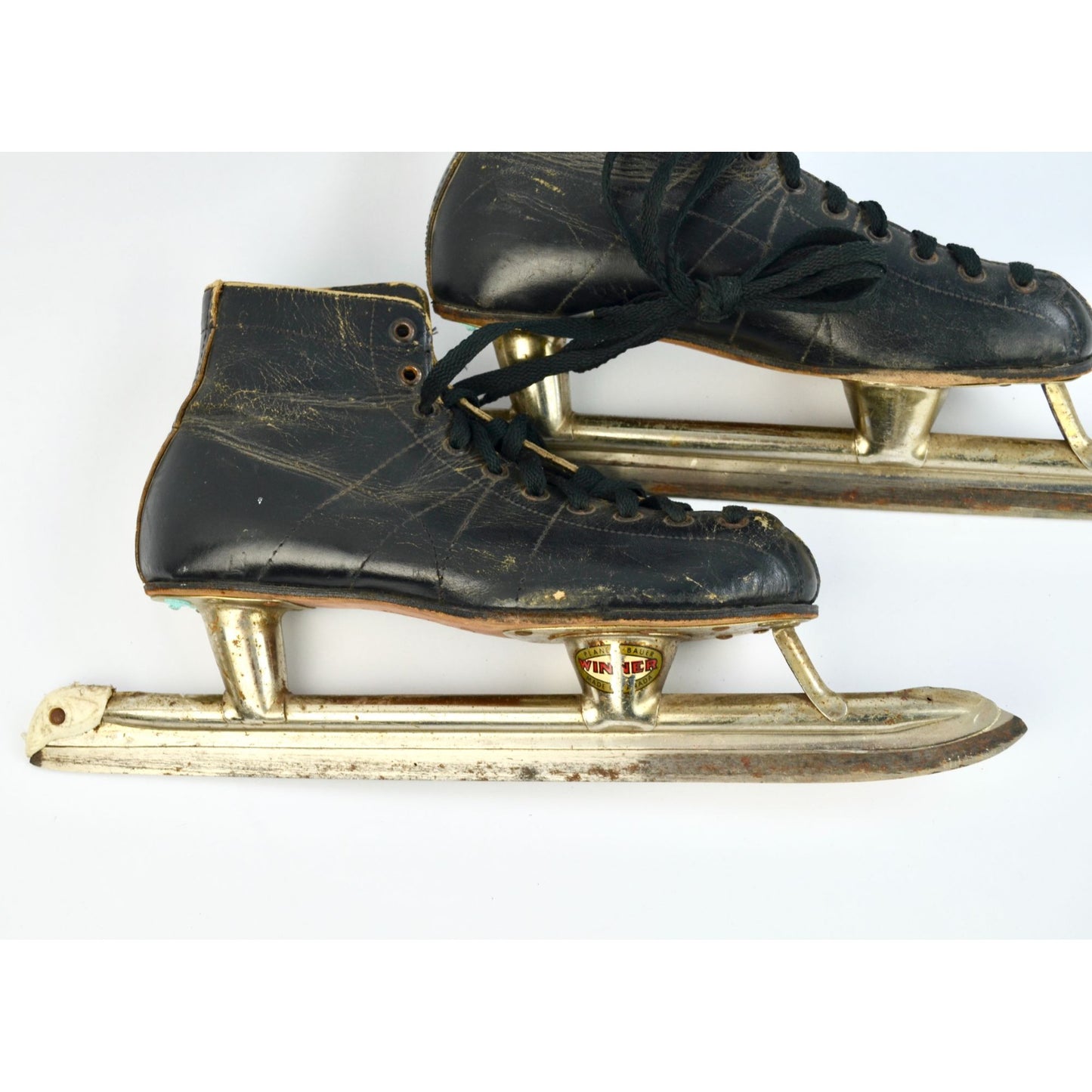 Vintage Planert Black Leather Speed Skates Size 6 Ice Hockey