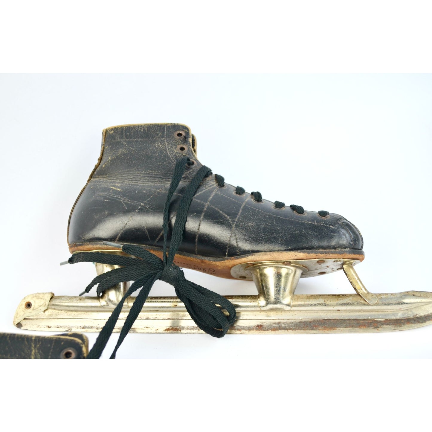 Vintage Planert Black Leather Speed Skates Size 6 Ice Hockey