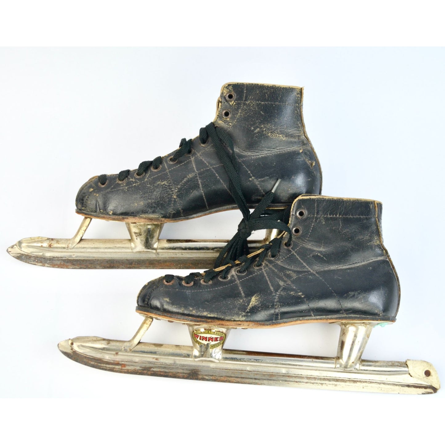 Vintage Planert Black Leather Speed Skates Size 6 Ice Hockey