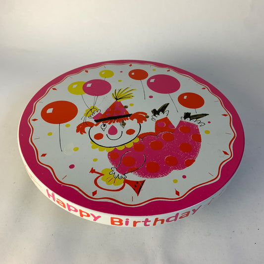 Fabcraft Vintage Happy Birthday Metal Cake Plate Rotating 1964 Vintage WORKS!