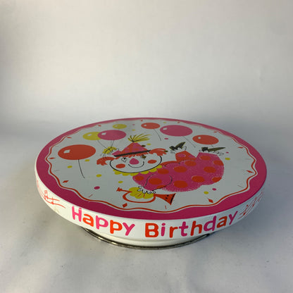 Fabcraft Vintage Happy Birthday Metal Cake Plate Rotating 1964 Vintage WORKS!