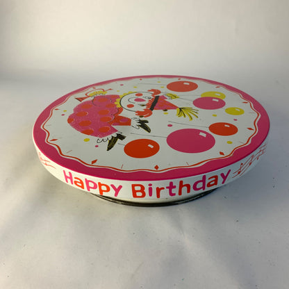 Fabcraft Vintage Happy Birthday Metal Cake Plate Rotating 1964 Vintage WORKS!