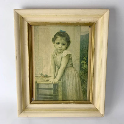 William Bouguereau Girl with Cherries Vintage/Antique Framed Print