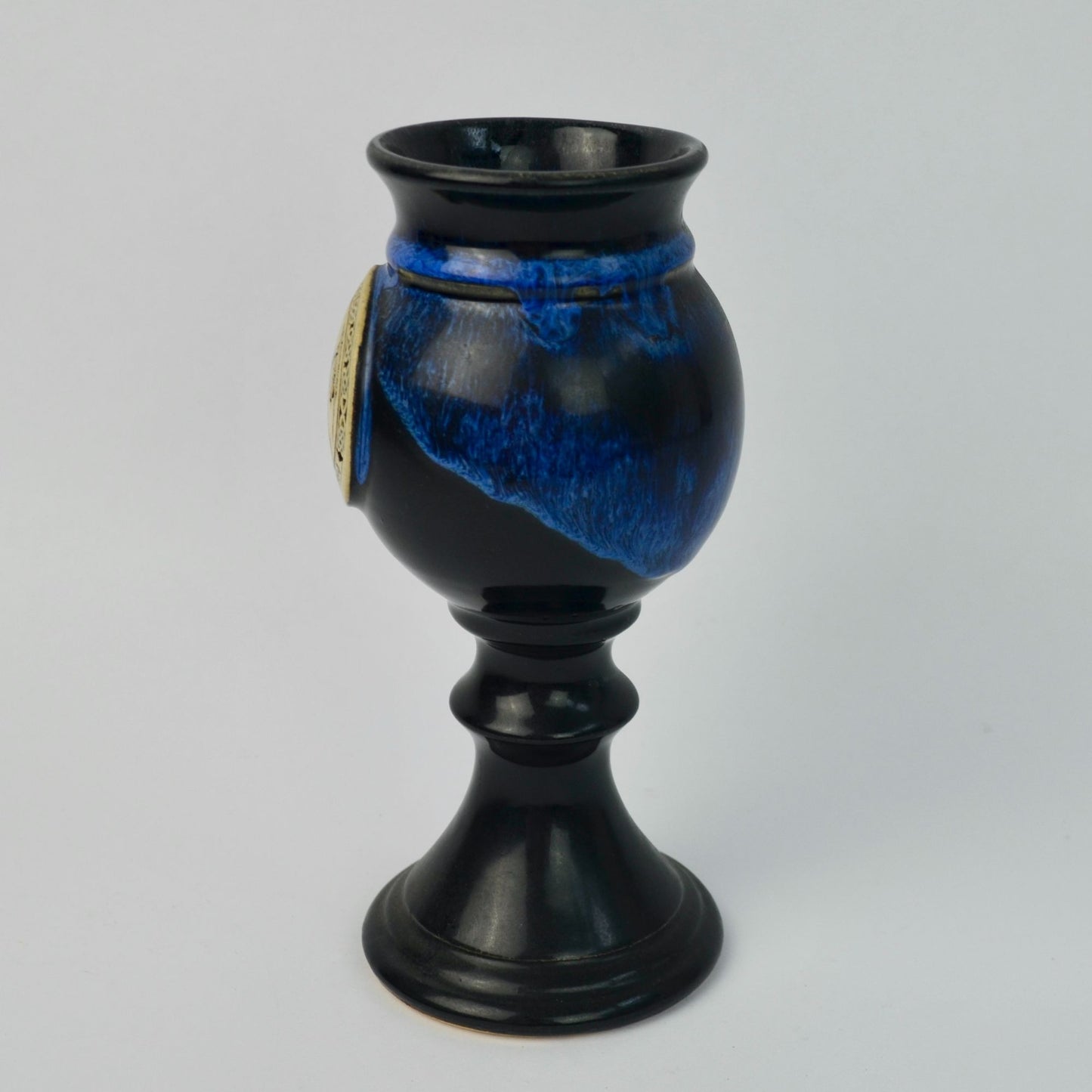 1994 Renaissance Festival Blue Drip Wine Goblet Deneen Pottery