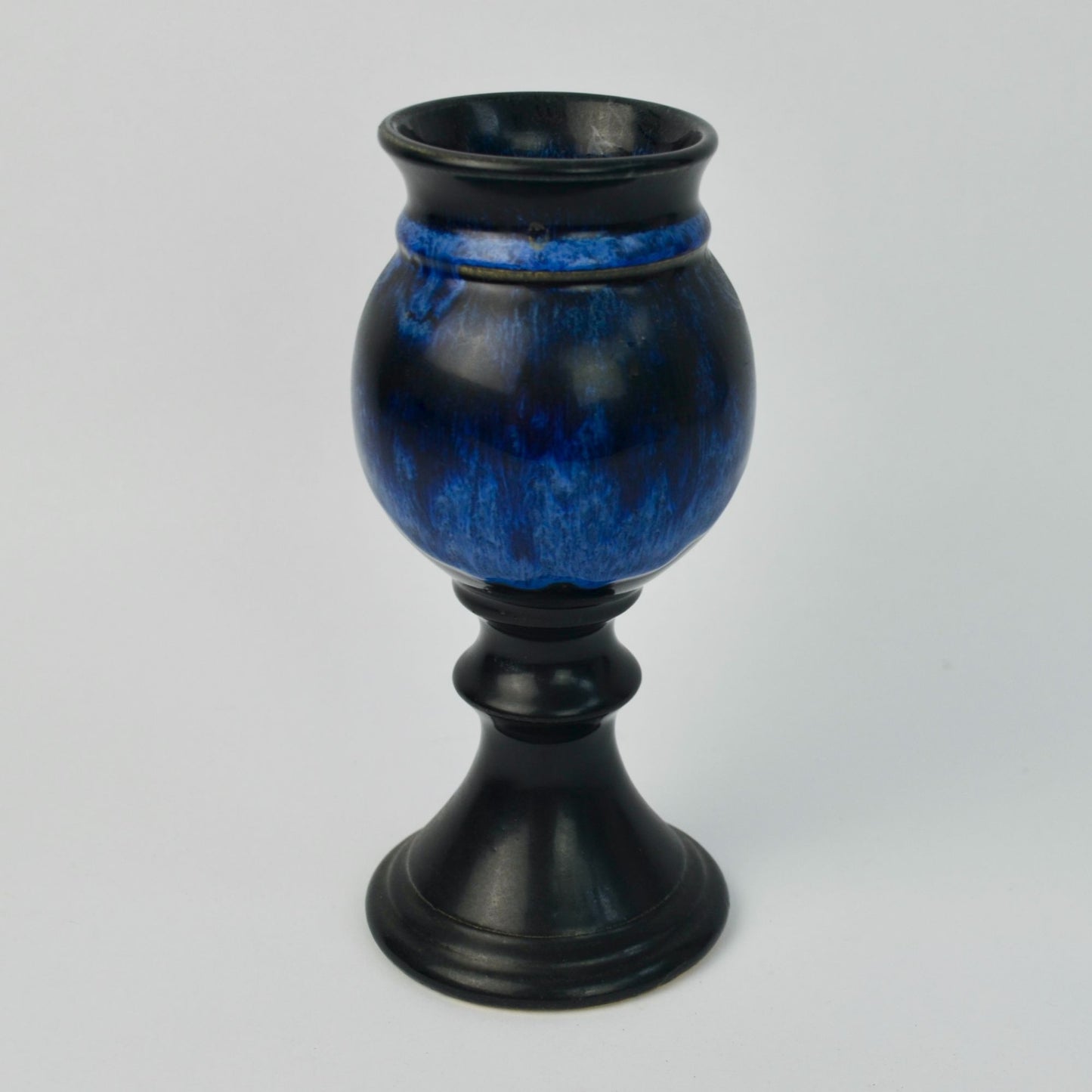1994 Renaissance Festival Blue Drip Wine Goblet Deneen Pottery