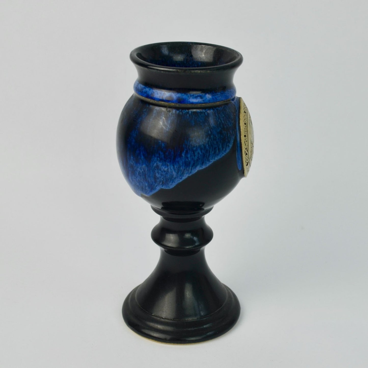 1994 Renaissance Festival Blue Drip Wine Goblet Deneen Pottery
