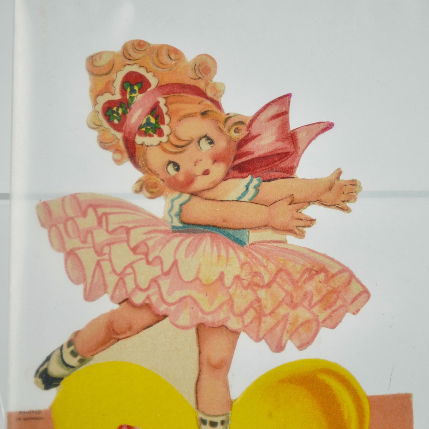Vintage Valentine's Day Card Girl Ballerina To My Valentine