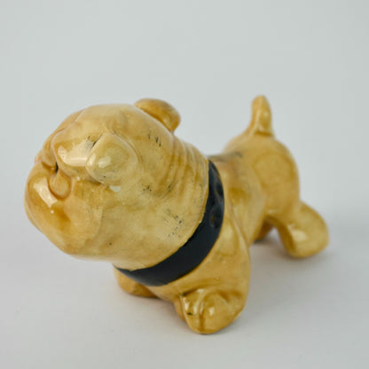 Vintage Ceramic Bulldog Figurine 3.25" Tall 5" Long
