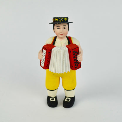 Hand-Painted Folk Musician Figurine With Accordion & Traditional Outfit