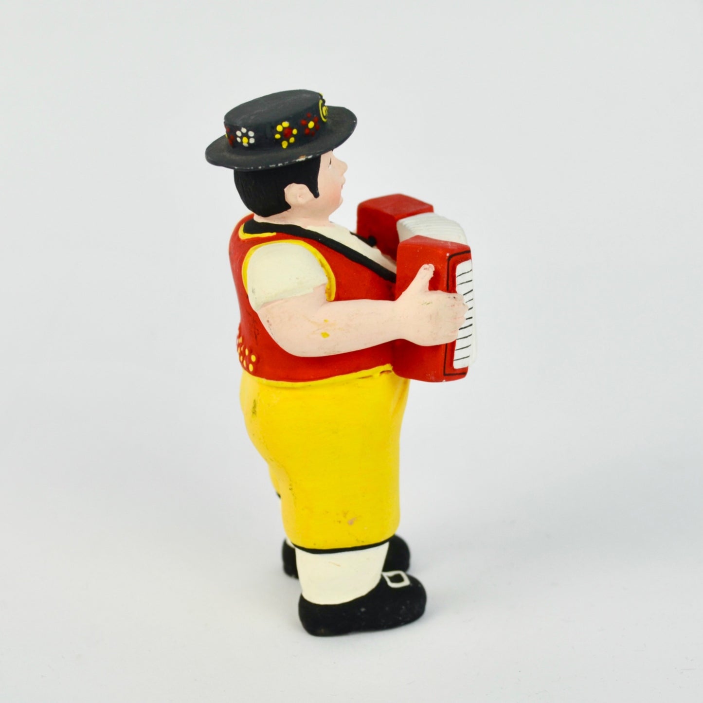 Hand-Painted Folk Musician Figurine With Accordion & Traditional Outfit