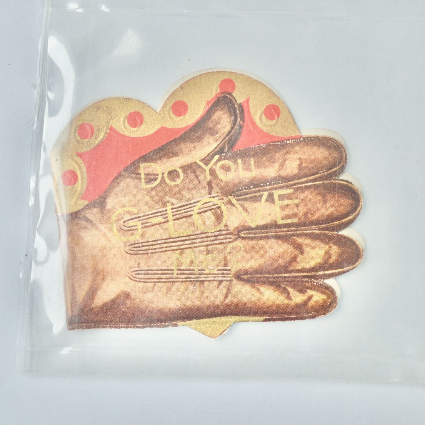 Vintage Valentine's Day Card Do You G-Love Me Glove Heart