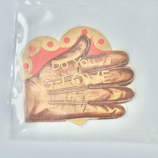 Vintage Valentine's Day Card Do You G-Love Me Glove Heart