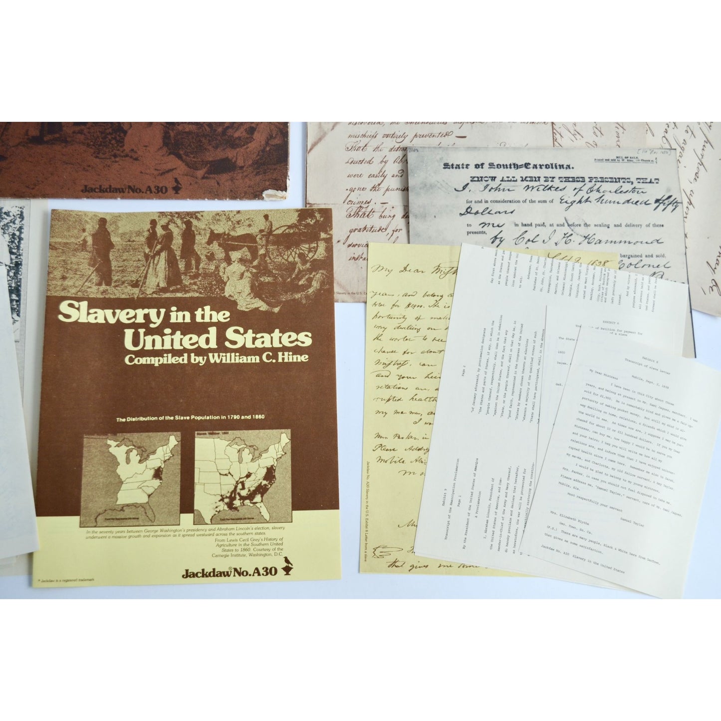Vintage Jackdaw No. A30 "Slavery in the United States" Exhibits Paper Ephemera