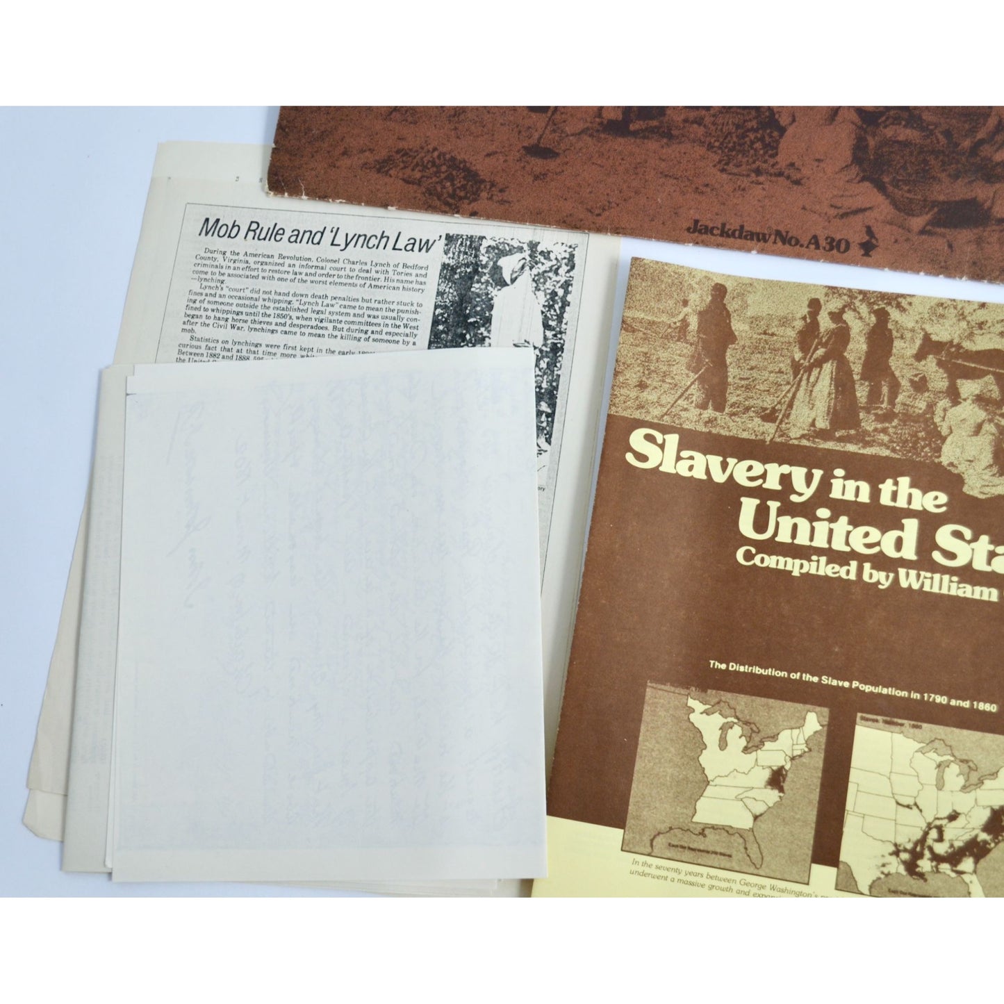 Vintage Jackdaw No. A30 "Slavery in the United States" Exhibits Paper Ephemera