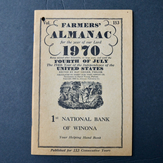 Farmers' Almanac 1970 Vol. 153 1st National Bank of Winona