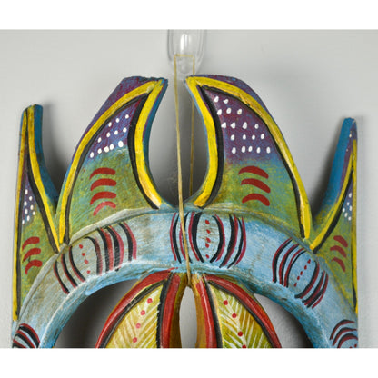 Handpainted Carved Wooden Mask Sun Colorful Mexico?