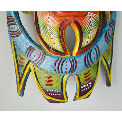 Handpainted Carved Wooden Mask Sun Colorful Mexico?