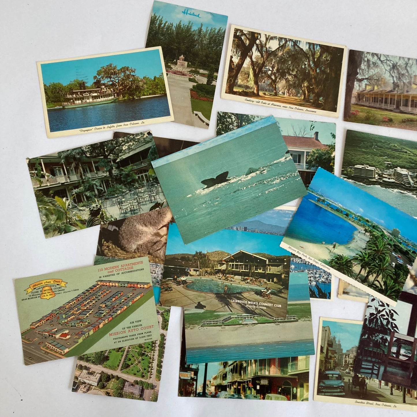 Lot 26 Vintage Postcards California, Texas, Louisiana, Hawaii, Mississippi