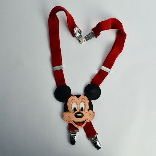 Mickey Mouse Zephyr Group Leather Suspenders Vintage
