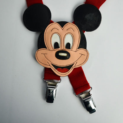Mickey Mouse Zephyr Group Leather Suspenders Vintage