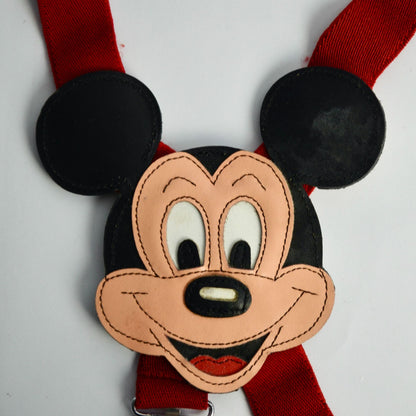 Mickey Mouse Zephyr Group Leather Suspenders Vintage