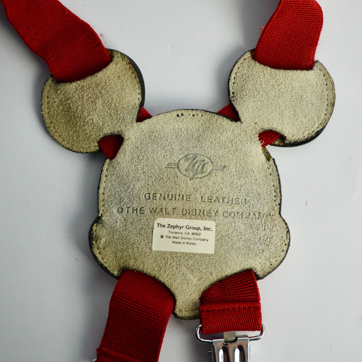 Mickey Mouse Zephyr Group Leather Suspenders Vintage