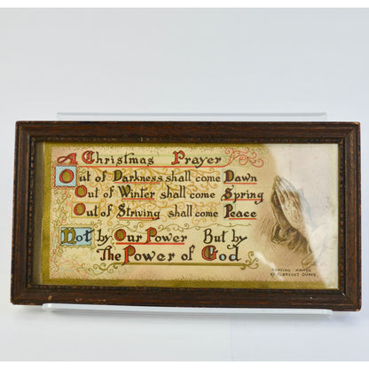 Vintage Christmas Card A Christmas Prayer Framed