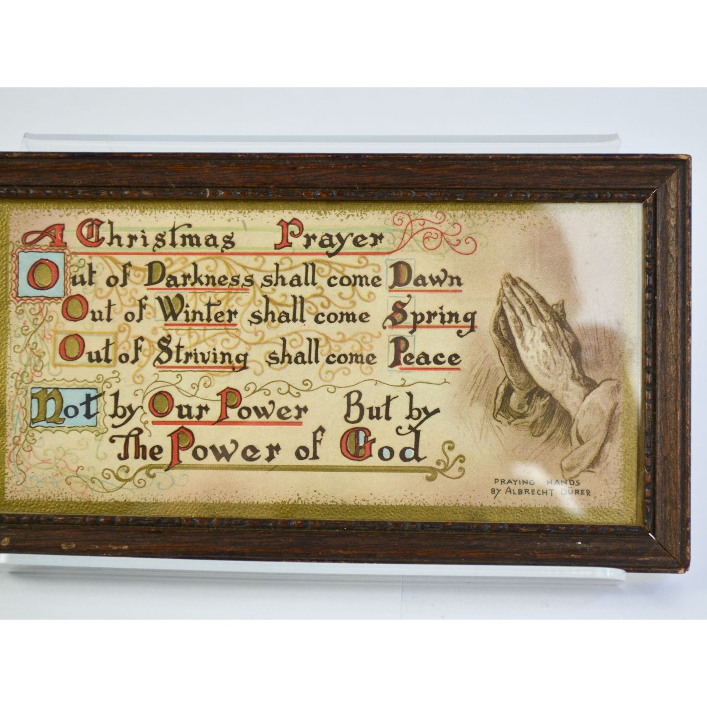 Vintage Christmas Card A Christmas Prayer Framed