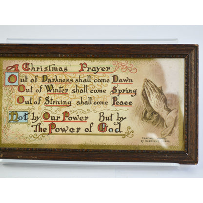 Vintage Christmas Card A Christmas Prayer Framed