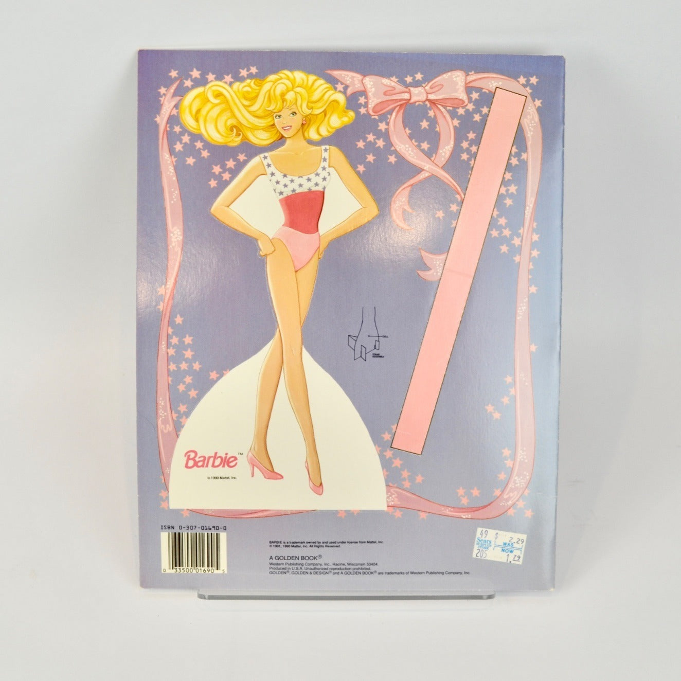 Golden Barbie Deluxe Paper Doll 1991 Uncut