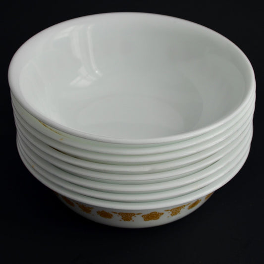 Corelle Golden Butterfly Bowls 6.25" Diameter Vintage Lot of 8