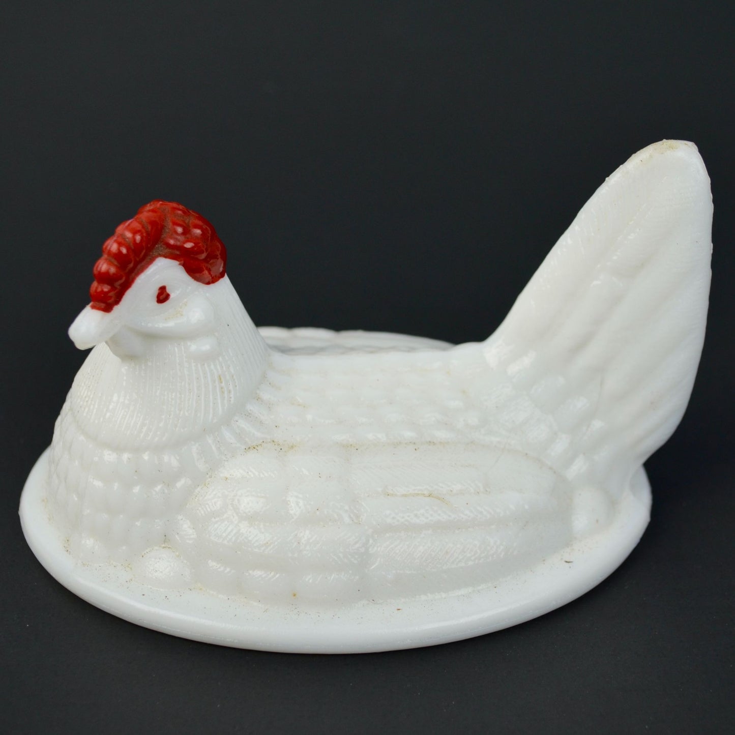 Vintage Hen on Nest LID ONLY Milkglass Red
