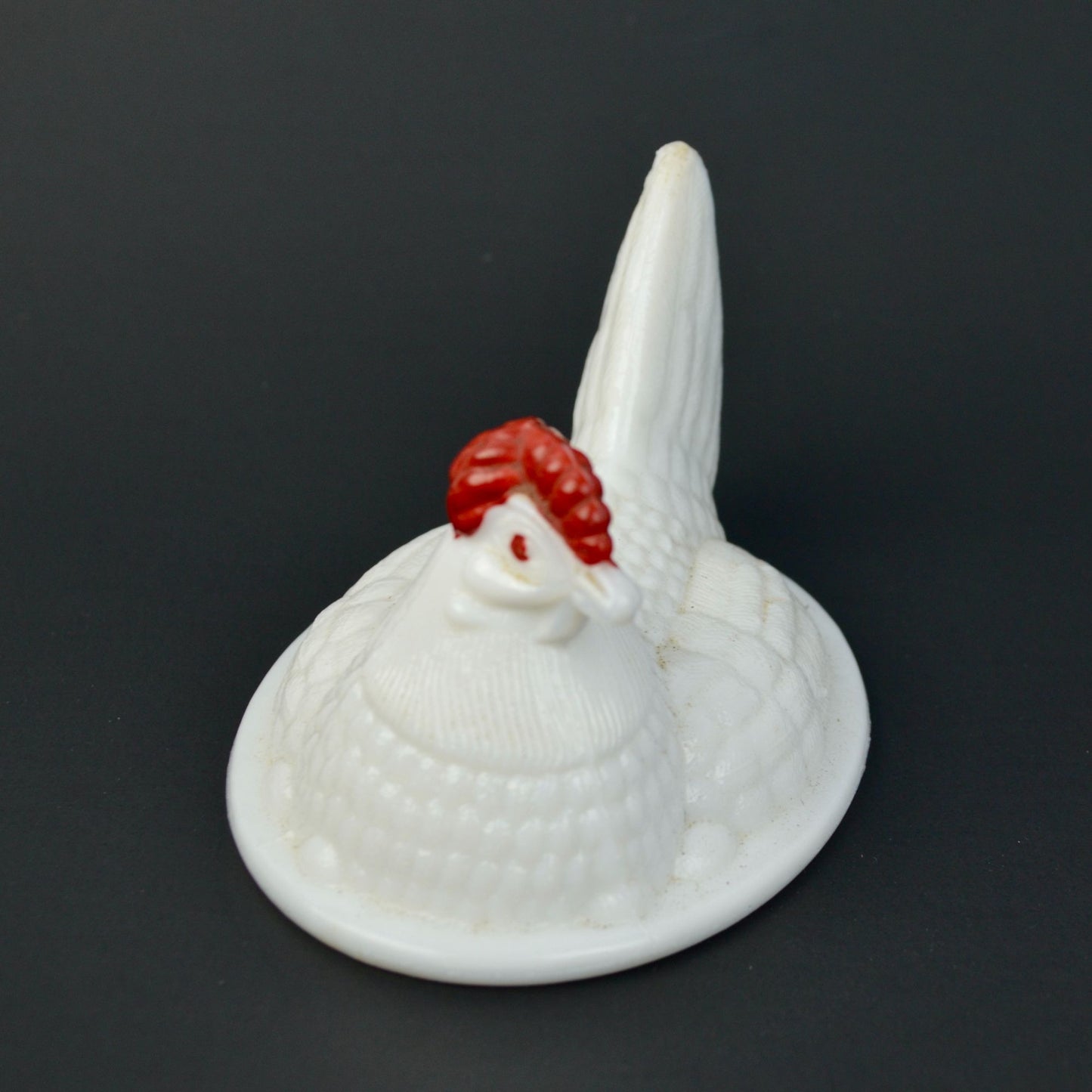 Vintage Hen on Nest LID ONLY Milkglass Red