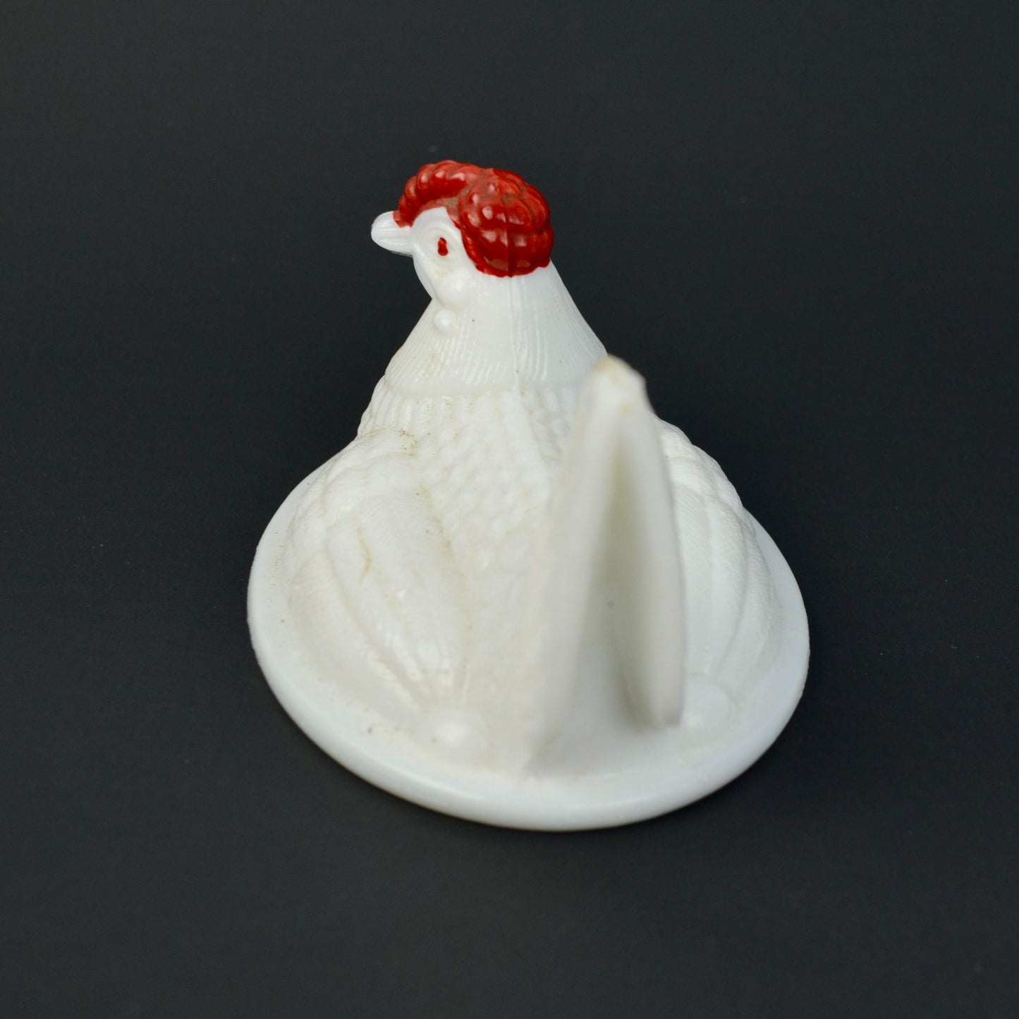 Vintage Hen on Nest LID ONLY Milkglass Red