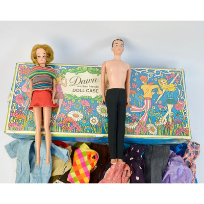 Mattel Dawn and her Friends Doll Case WITH DOLLS Clothing And Accessories