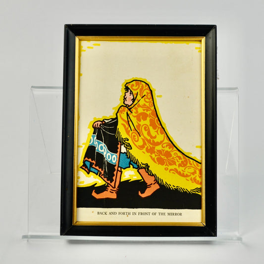 Vintage Framed Print Girl in front of Mirror 5 x 7"