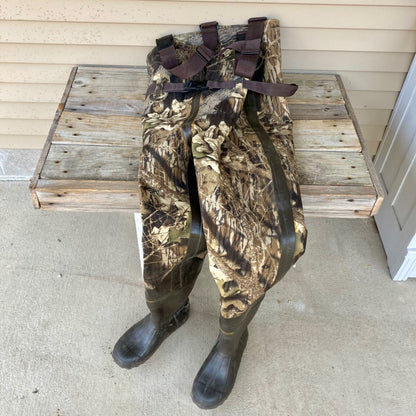 Remington Camo Chest Waders Nylon 16022 BU Men's Size 8 Boots