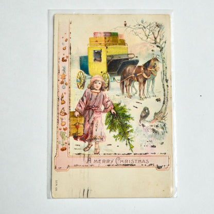 1906 Antique Christmas Postcard A Merry