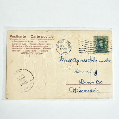 1906 Antique Christmas Postcard A Merry