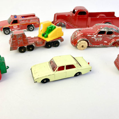Vintage Toy Car Lot (12) Tootsietoy Midgetoy Matchbox Aveling Hot Wheels Diecast