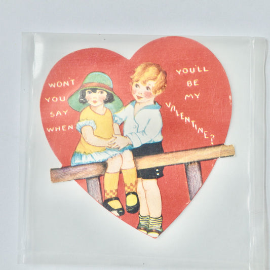 Vintage Valentine Card Won't You Say When You'll Be My