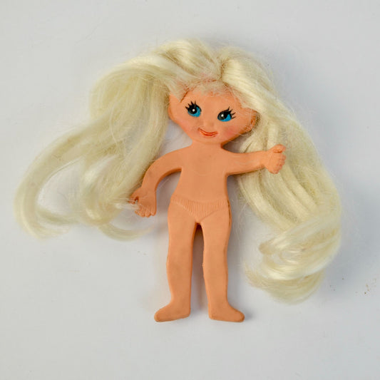 Ideal Flatsy 1969 Flat Doll White Hair No Clothes Vintage