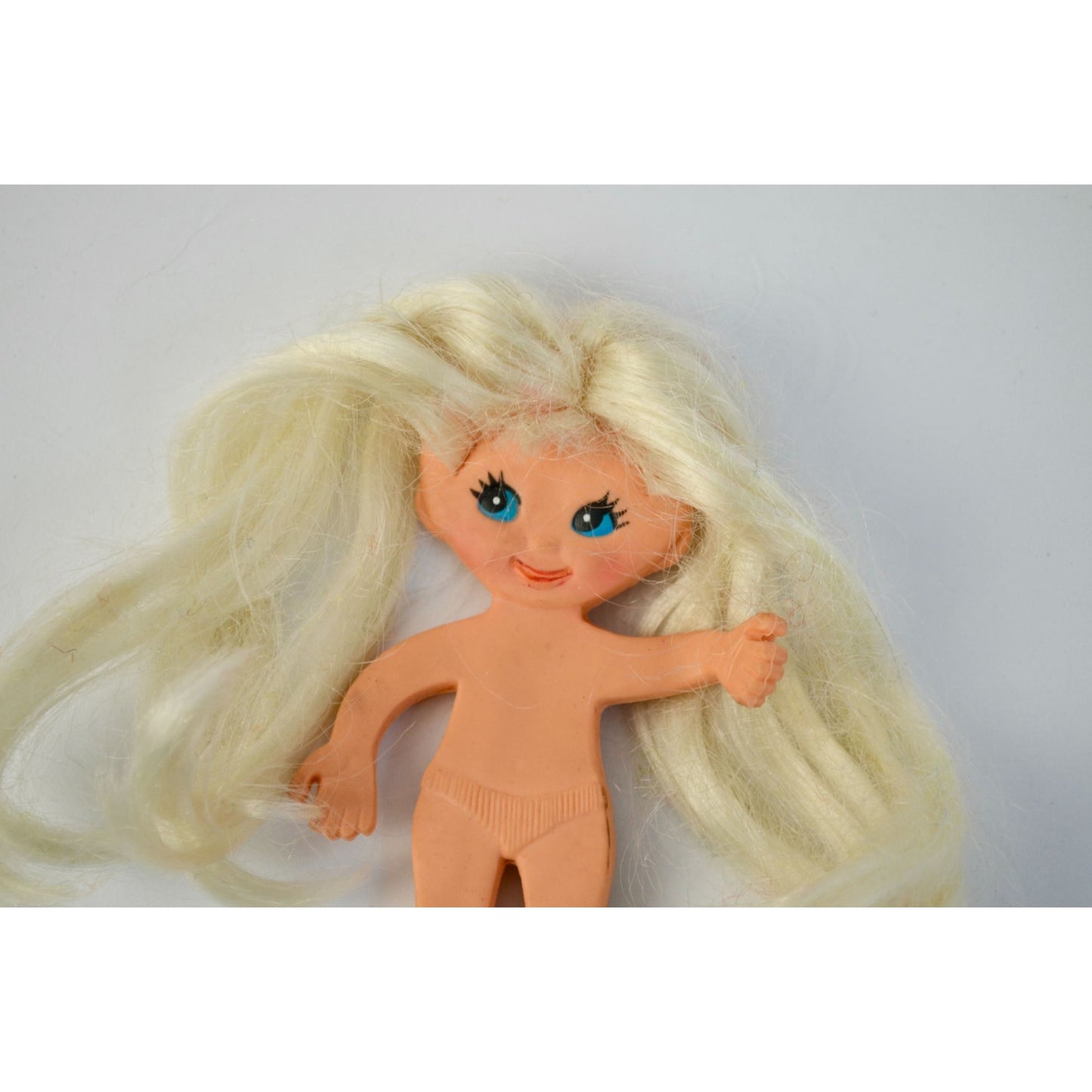 Ideal Flatsy 1969 Flat Doll White Hair No Clothes Vintage