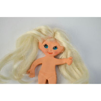 Ideal Flatsy 1969 Flat Doll White Hair No Clothes Vintage