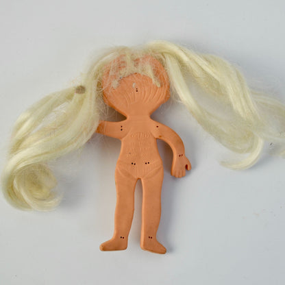 Ideal Flatsy 1969 Flat Doll White Hair No Clothes Vintage