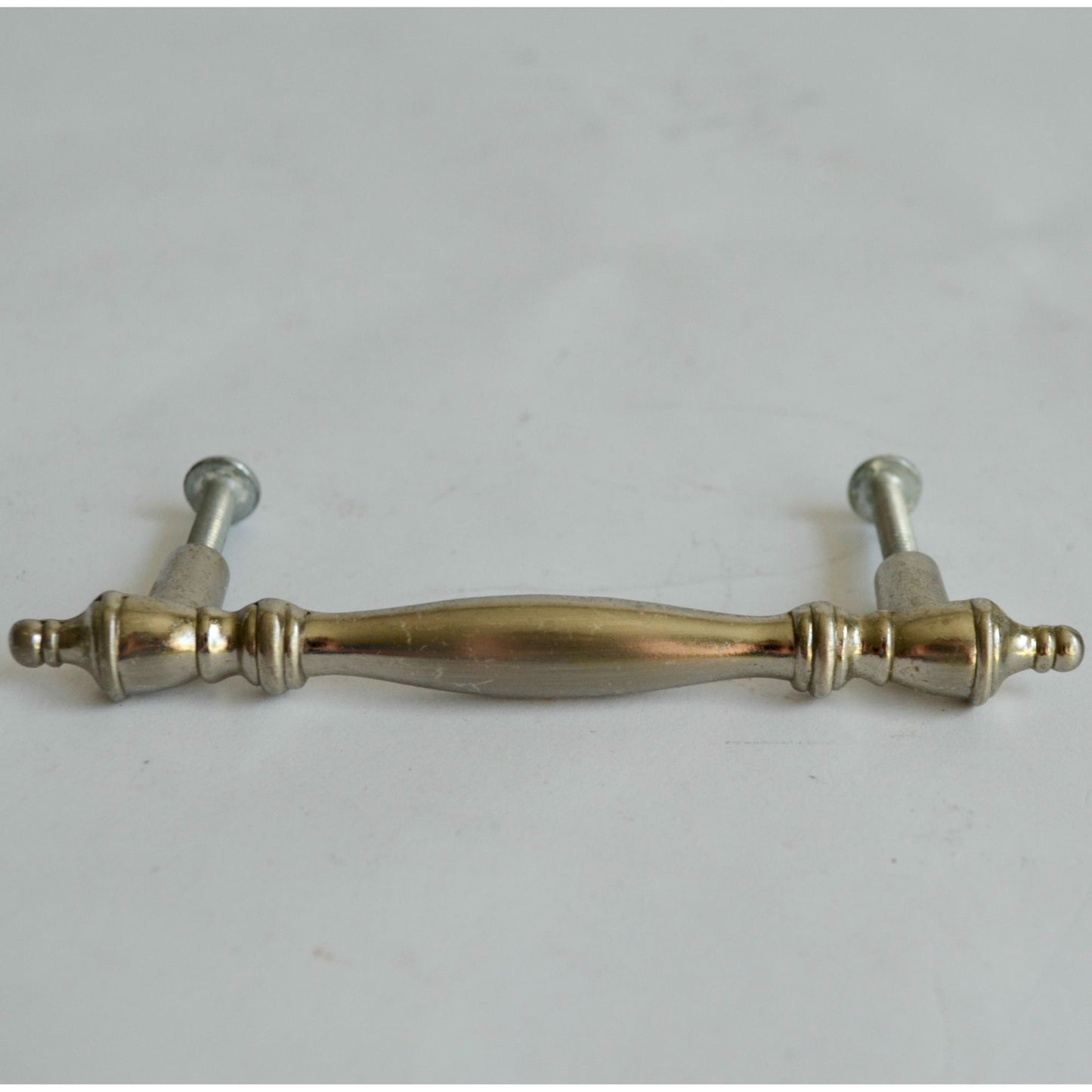 Vintage Metal Drawer Pull Handle 3" Centers Pewter Silver Finish